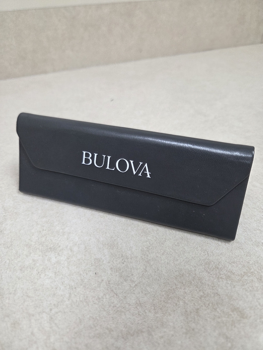 BULOVA Dark Gray Folding Collapsible Hard Shell Eyeglass Case